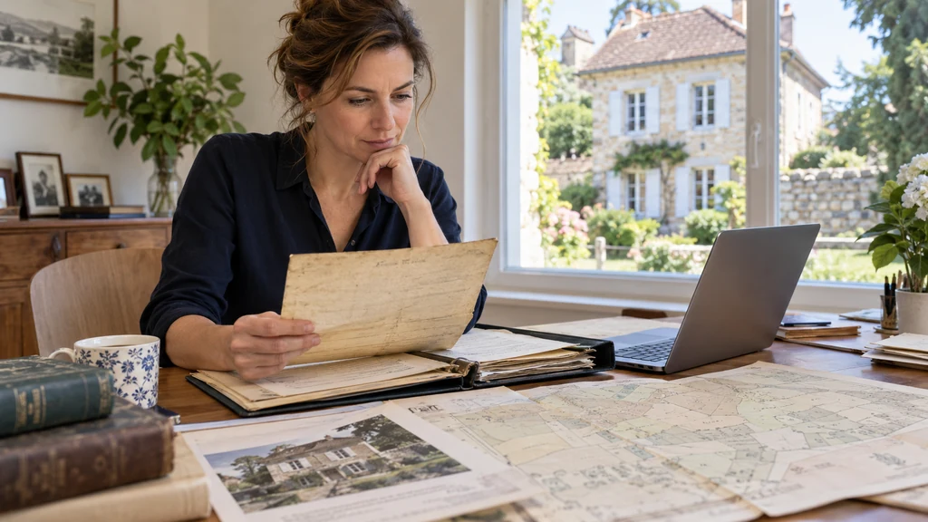 Propriétaire recherchant la date de construction d'une maison à partir de documents immobiliers anciens