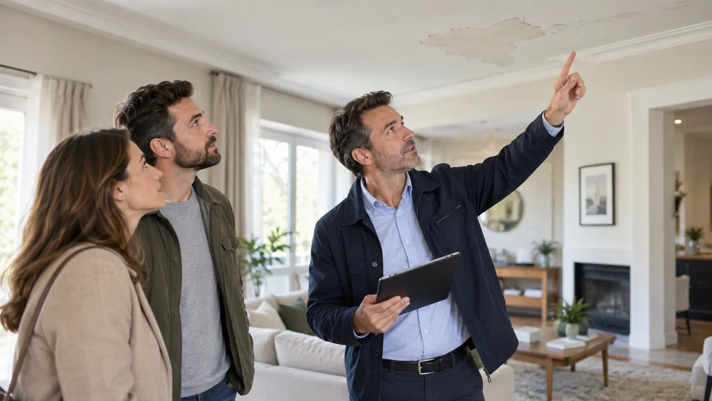 Inspection d’un ancien sinistre dans une maison avant une vente immobilière